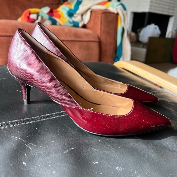 Calvin Klein Deep Red Kitten Heels - Picture 1 of 6